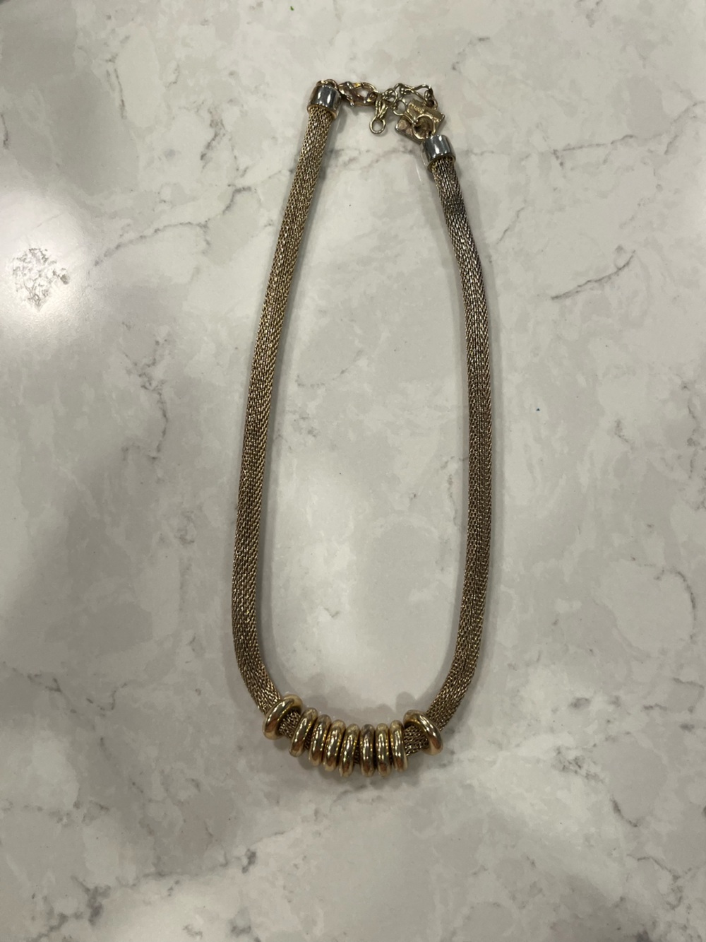 Anne Klein Gold-Tone Mesh Multi-Ring Necklace
